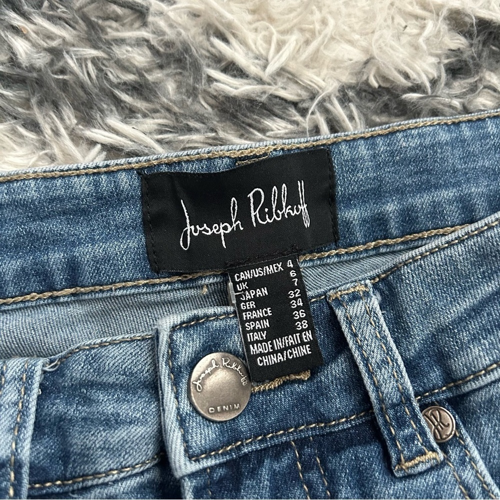 Joseph Ribkoff  Black Crystal-incrusted Patchwork Jeans - Picture 7 of 8
